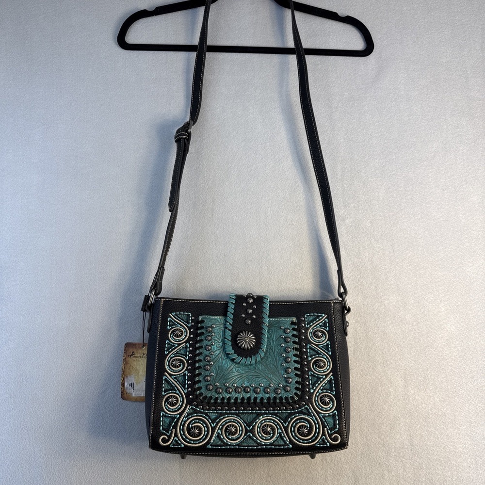 Montana West‎ Purse, Leather, Bling, Western, Crossbody, Shoulder, Turquiose